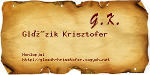 Glózik Krisztofer névjegykártya